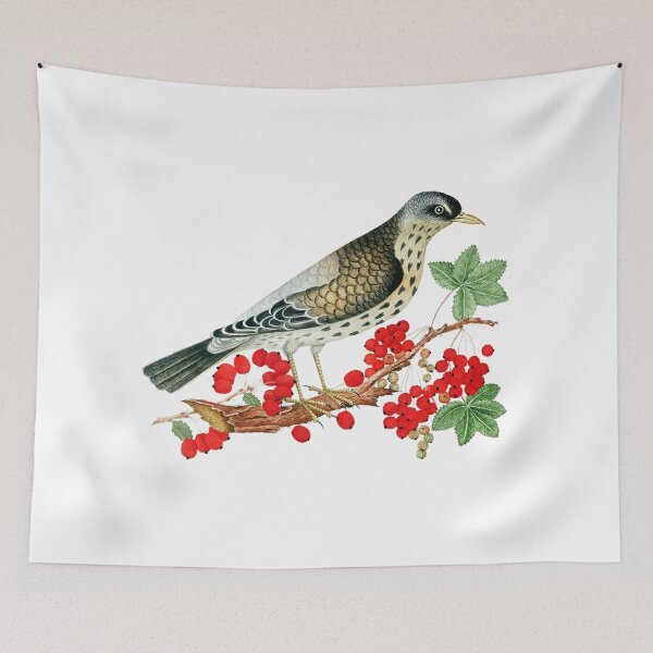 Item preview, Vintage Bird with Red Berries. Vibrant Berries  designed and sold by silviaol.