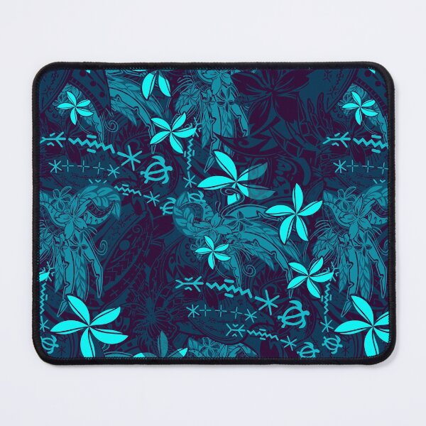 Item preview, Polynesian Teal Tribal Leaf And Floral Print designed and sold by sunnthreads.