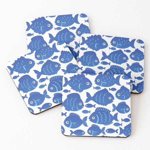 Item preview, Very Cute Blue Fishes Nautical Sea Life designed and sold by silviaol.
