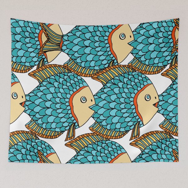 Item preview, Antique Colorful Large Blue Fish Nautical designed and sold by silviaol.