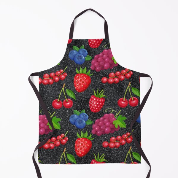 Item preview, Red Grapes and Berries Mixed Fruit on Black Background. Strawberries, Currants, Grapes, Blueberries, Cherries, Raspberries designed and sold by silviaol.