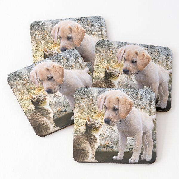 Item preview, Adorable Dog and Cat Friendship designed and sold by CheeryDK.