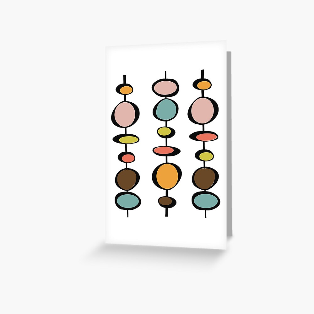 Fifties Styled Bubbles using Mid Mod Color Palette Pin for Sale