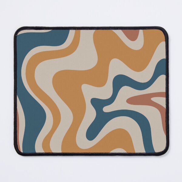 Item preview, Liquid Swirl Abstract Pattern in Ochre Blue Clay Taupe designed and sold by kierkegaard.