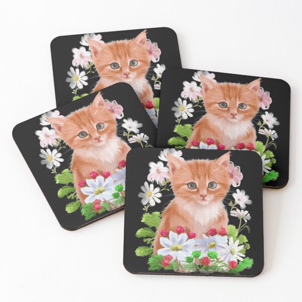 Item preview, white cat with flower  designed and sold by kadashirt.
