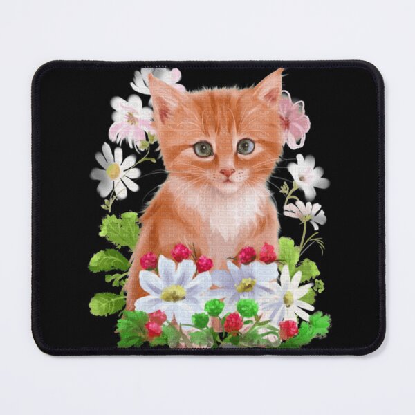 Item preview, white cat with flower designed and sold by kadashirt.