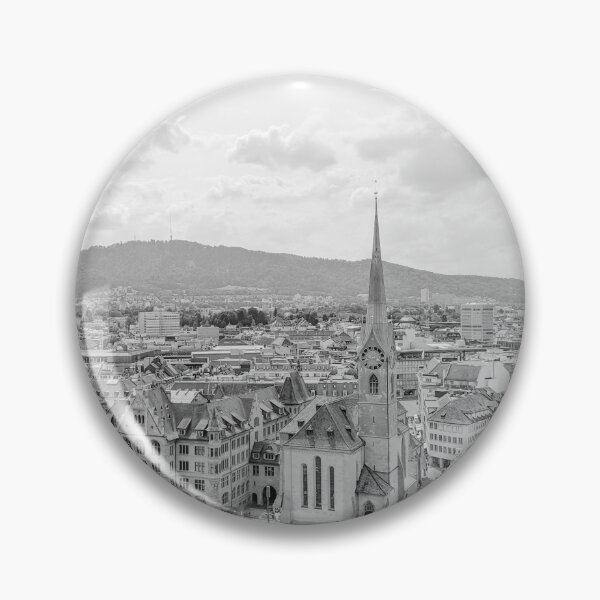 Item preview, Zurich Old Town from Grossmunster Church, Zurich, Switzerland - Black & White #2 designed and sold by ywphotos.