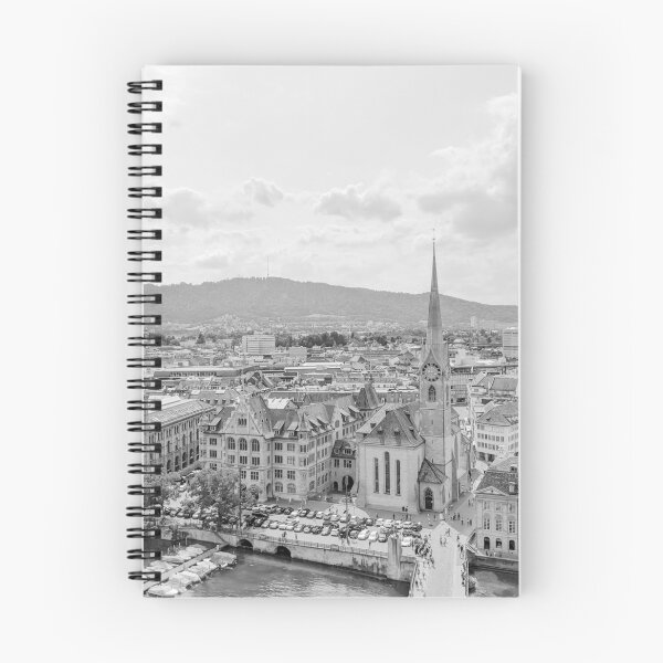 Item preview, Zurich Old Town from Grossmunster Church, Zurich, Switzerland - Black & White #2 designed and sold by ywphotos.