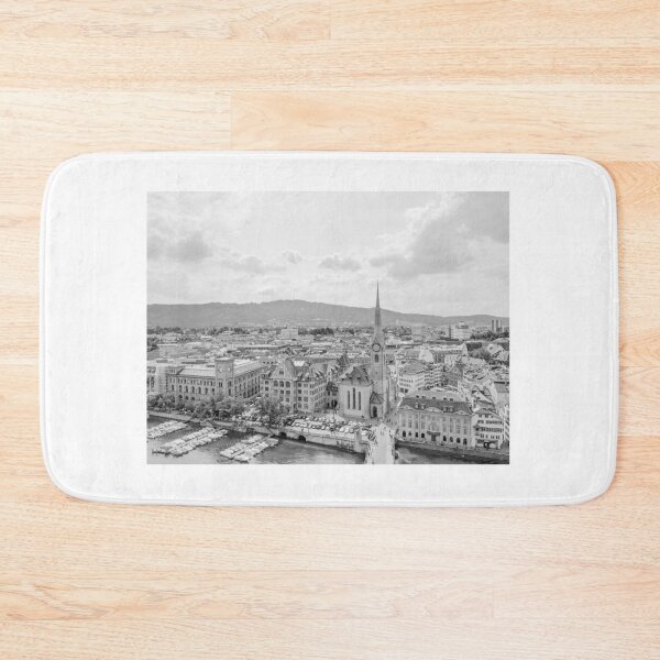 Item preview, Zurich Old Town from Grossmunster Church, Zurich, Switzerland - Black & White #2 designed and sold by ywphotos.