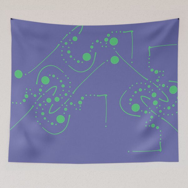 Item preview, Funky Abstract Circle Walkways Emerald Green on Periwinkle Violet Blue designed and sold by that5280lady.