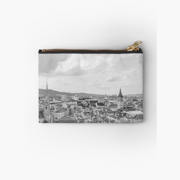 Item preview, Zurich Old Town from Grossmunster Church, Zurich, Switzerland - Black & White #3 designed and sold by ywphotos.