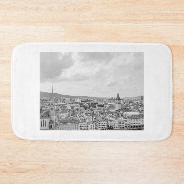 Item preview, Zurich Old Town from Grossmunster Church, Zurich, Switzerland - Black & White #3 designed and sold by ywphotos.