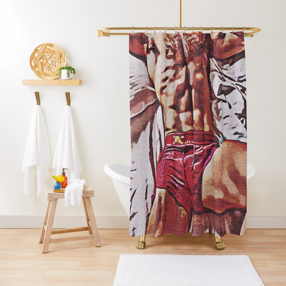 Sexy Masculine Hairy Man On The Bed Male Model Male Erotic Nude Male Nude Shower Curtain By 0275