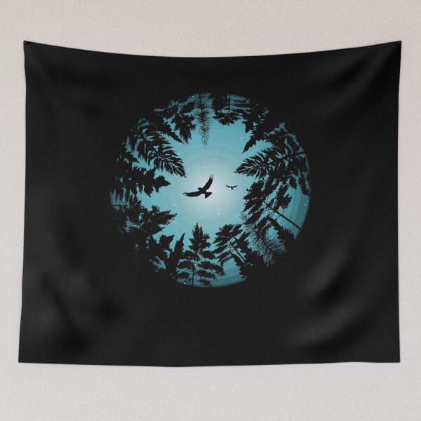 Item preview, Vintage flying eagle, Forest Nature Trees  Wildlife designed and sold by Faty-Za.