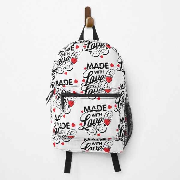 Item preview, Made With Love. Red Hearts and Black Letters Great Gifts For Those You Love. designed and sold by lduke47.