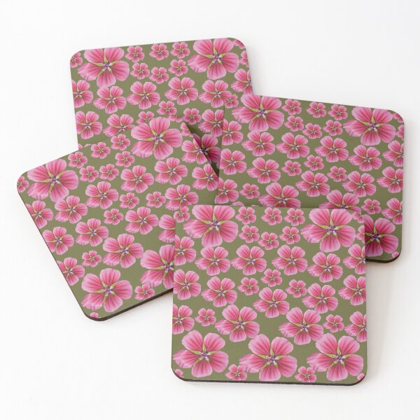 Item preview, Pink Flowers of Summer in Green designed and sold by LavishWithLove.
