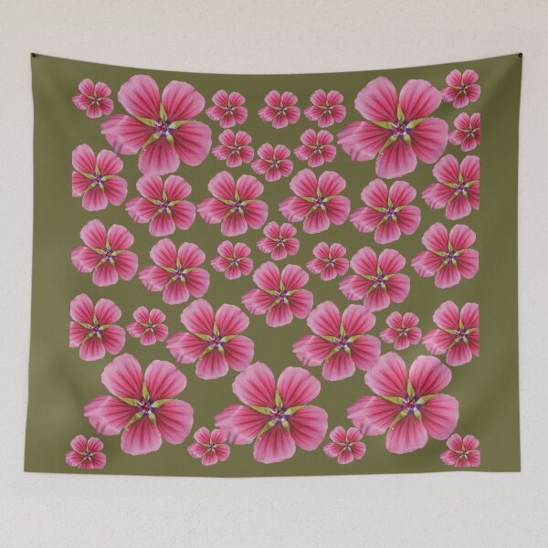 Item preview, Pink Flowers of Summer in Green designed and sold by LavishWithLove.