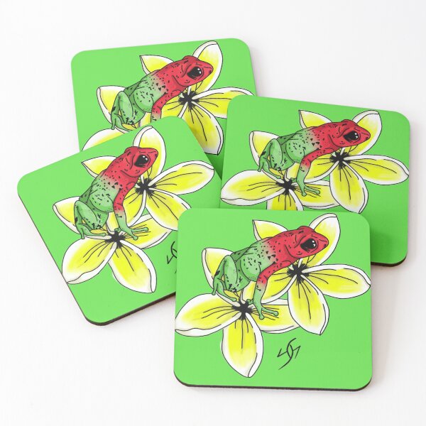 Item preview, Poison Dart Frog & Plumeria designed and sold by kaotattoos.