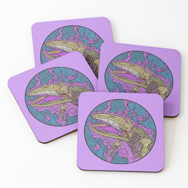 Item preview, Bake-Kujira, japanese folklore ghost whale, stained glass designed and sold by kaotattoos.