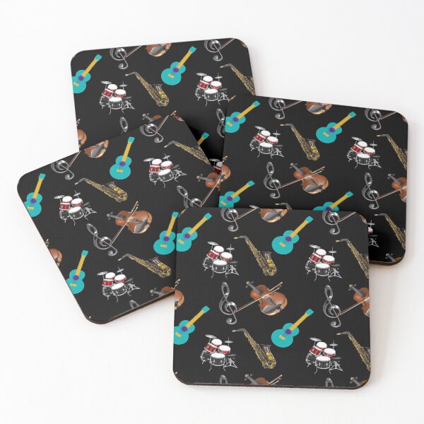 Item preview, Musical Instruments Pattern, Violin, Saxophone and Drums. Music Lover.  designed and sold by docferds.