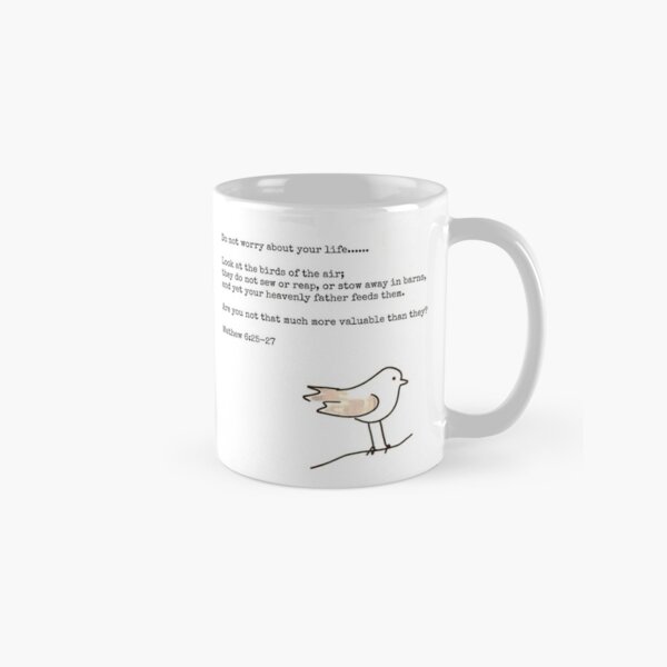 Bird Drawing With Verse Classic Mug