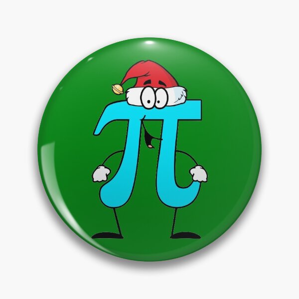 Item preview, Pi cartoon wearing a Santa hat for Christmas math designed and sold by Handstand365.