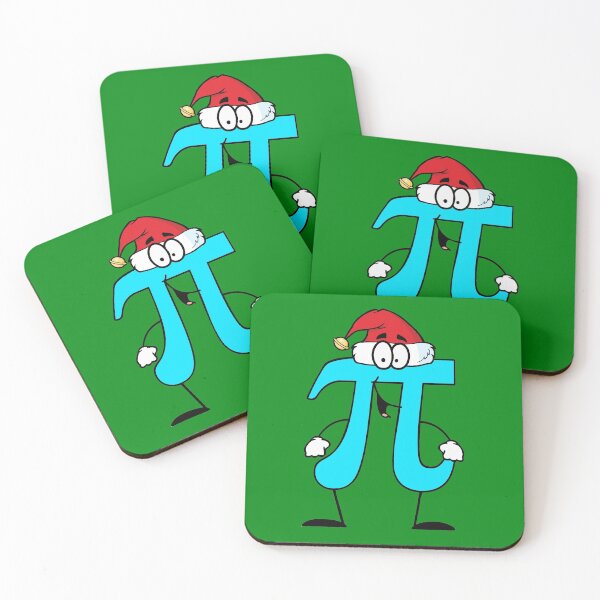 Item preview, Pi cartoon wearing a Santa hat for Christmas math designed and sold by Handstand365.