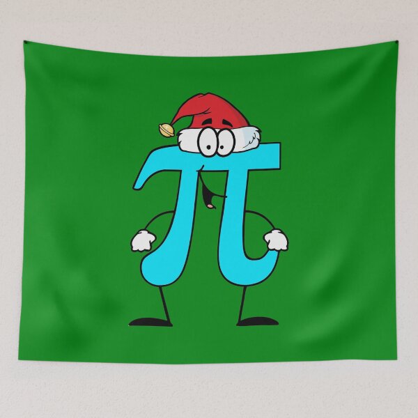 Item preview, Pi cartoon wearing a Santa hat for Christmas math designed and sold by Handstand365.