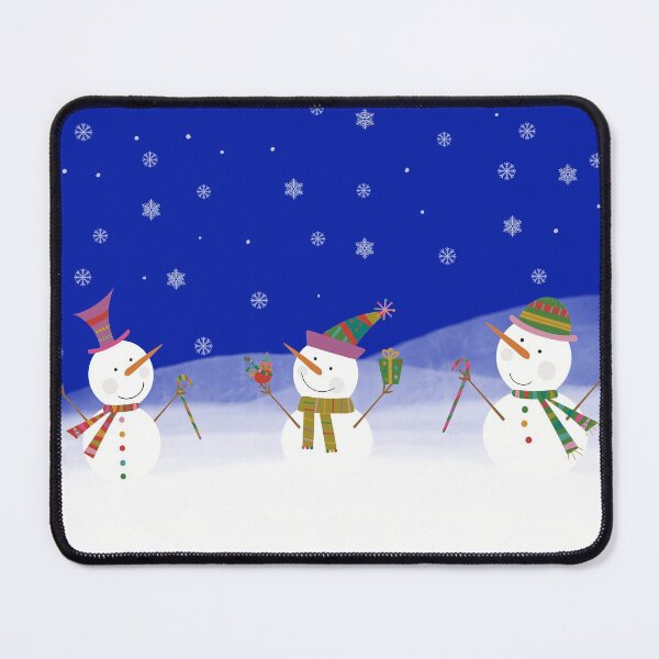 Item preview, Cute wintery landscape with three snowmen in the winternight designed and sold by marina63.