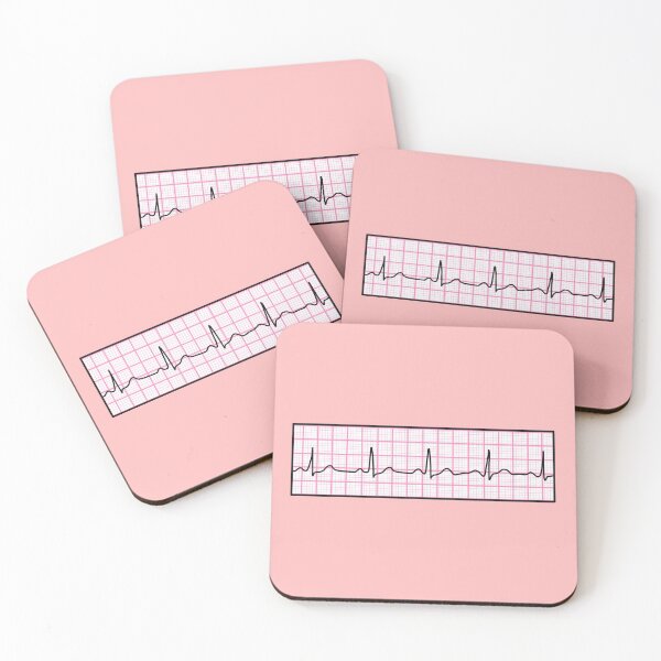 Item preview, Hand Drawn Normal Electrocardiogram Pink designed and sold by SofiaSava01.