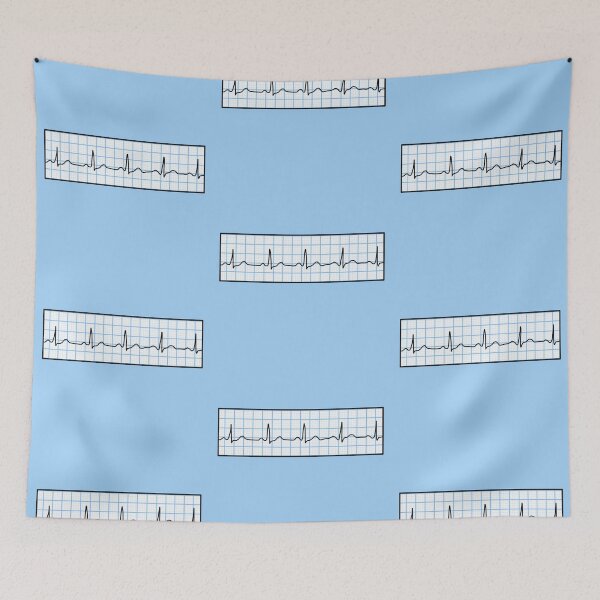 Item preview, Hand Drawn Normal Electrocardiogram Light Blue designed and sold by SofiaSava01.