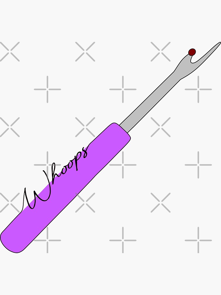 Thumbnail 3 of 3, Sticker, "Whoops!" Seam Ripper (Purple) designed and sold by nklange240.