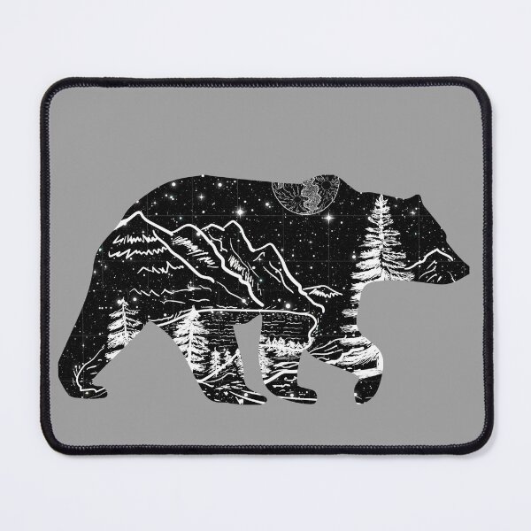 Item preview, Bear silhouette with mountains moon and stars in side of its silhouette designed and sold by player-502.
