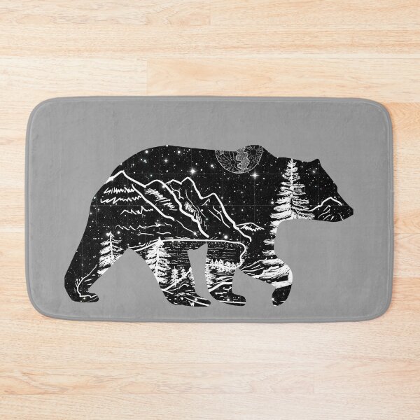 Item preview, Bear silhouette with mountains moon and stars in side of its silhouette designed and sold by player-502.