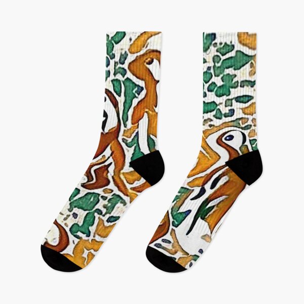 Item preview, meerkats, color spots, mosaic, abstract art, minimalism, orange, green, white designed and sold by Maria Mihailova.