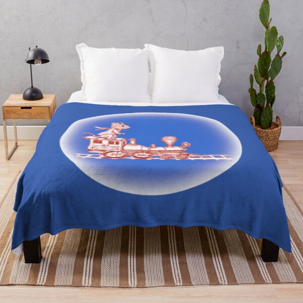 Item preview, Mouse Riding Train blue background designed and sold by CheranY.
