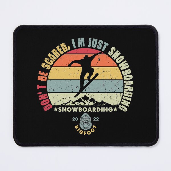 Item preview, Don't Be Scared, I'm Just Snowboarding Shred Yety Bigfoot Funny Bigfoot Retro T-Shirt - Unisex adults large teenagers original 80's Bigfoot snowboard lovers and vintage sunset design designed and sold by Vikingstorm.