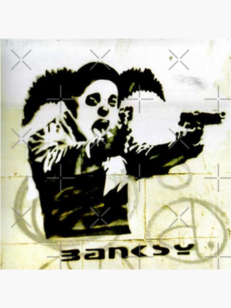Banksy Gun Toting Clown – Bristol Graffiti Street Art - Pop Art