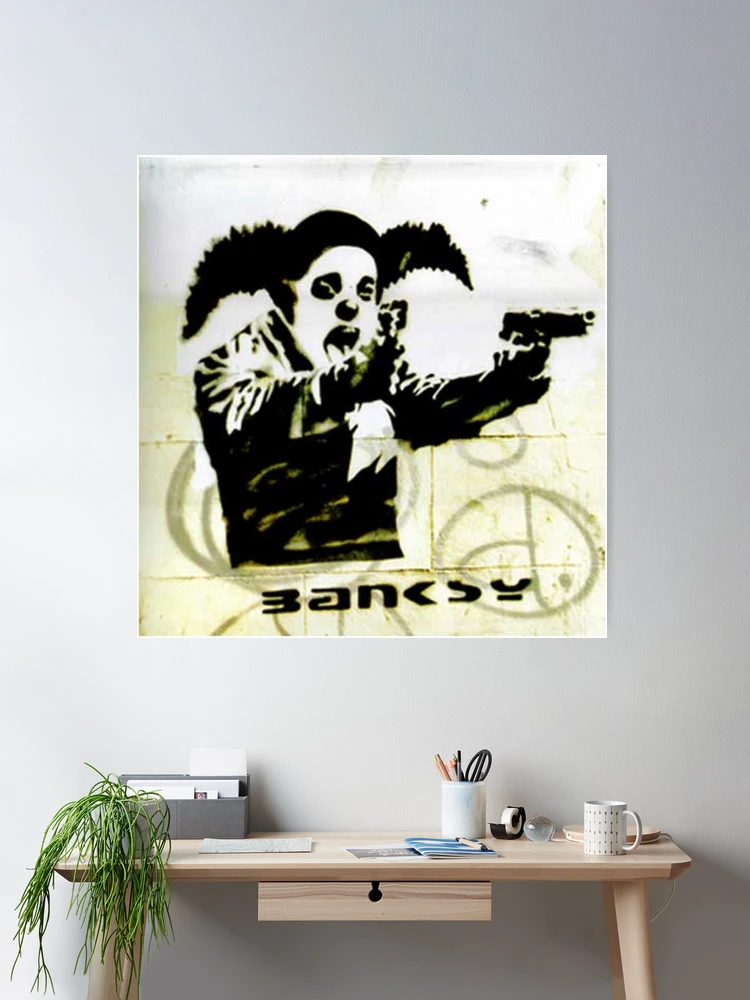 Banksy Gun Toting Clown – Bristol Graffiti Street Art - Pop Art | Poster