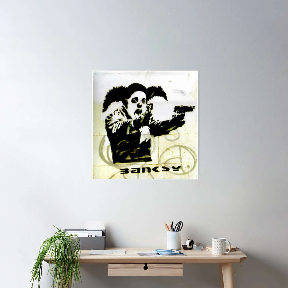 Banksy Gun Toting Clown – Bristol Graffiti Street Art - Pop Art