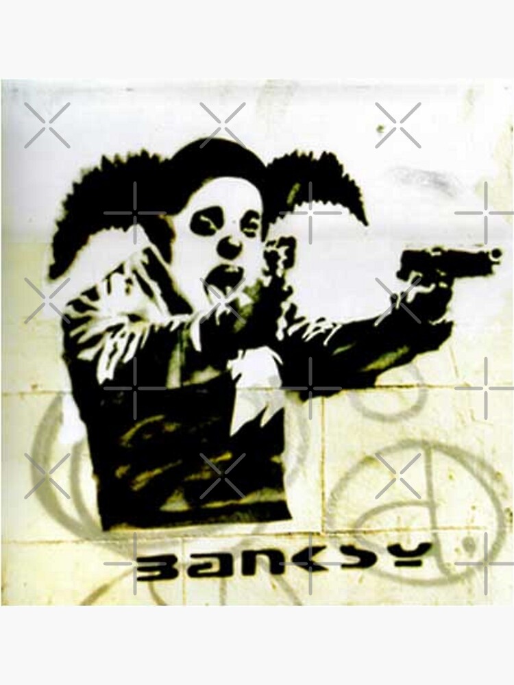 Banksy Gun Toting Clown – Bristol Graffiti Street Art - Pop Art