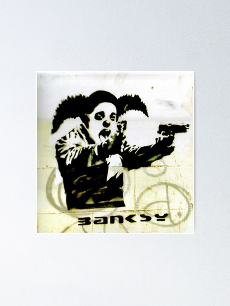 Banksy Gun Toting Clown – Bristol Graffiti Street Art - Pop Art | Poster