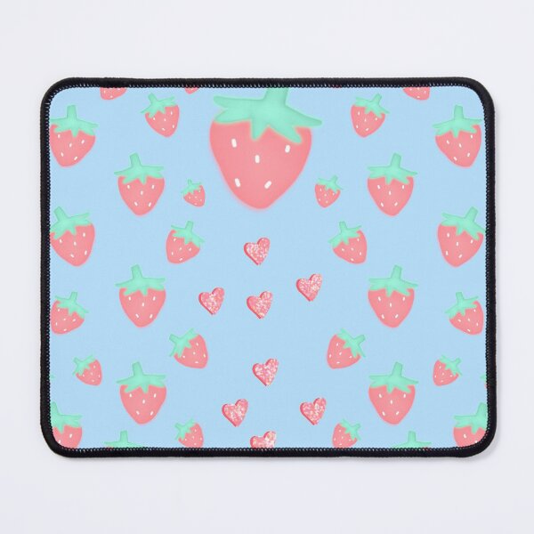 Item preview, Cute strawberry pattern in blue designed and sold by PinksyMarieMC.