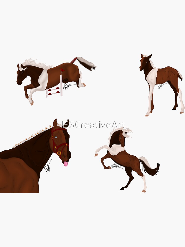 "Paint Horse Sticker Pack" Sticker for Sale by EGCreativeArt Redbubble