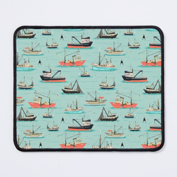 Item preview, Fishing boats {pink and blue} designed and sold by Katherine Quinn Illustration.