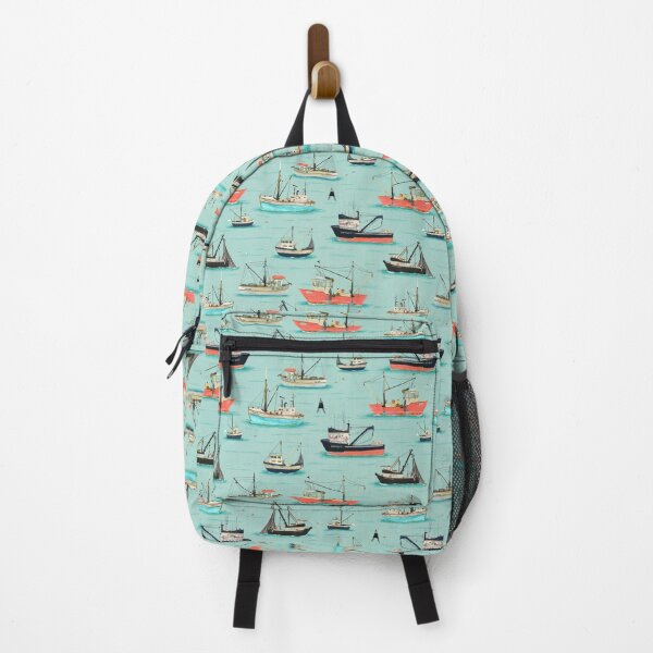 Item preview, Fishing boats {pink and blue} designed and sold by Katherine Quinn Illustration.