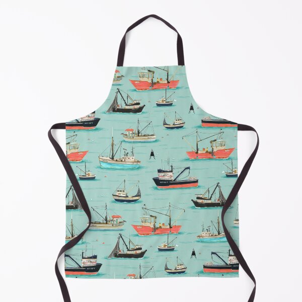 Item preview, Fishing boats {pink and blue} designed and sold by Katherine Quinn Illustration.