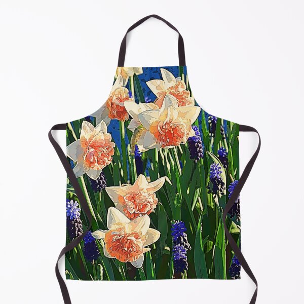 Item preview, Golden Frilly Daffodils and Blue Grape Hyacinths designed and sold by SeaChangeDesign.