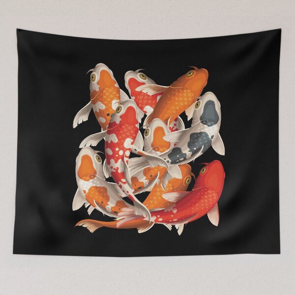 Item preview, Koi Fish Pond Art - Black designed and sold by johnta17.