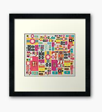 VIntage camera pattern wallpaper design Framed Print